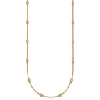 14k Complete 3/4 carat Bezel-set Diamond and Cable Chain 20-Station 20 inch Necklace