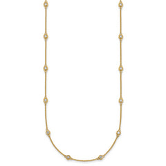 14k Complete 3/4 carat Bezel-set Diamond and Cable Chain 20-Station 20 inch Necklace