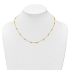 14k Complete 5/8 carat Bezel-set Diamond and Cable Chain 18-Station 18 inch Necklace