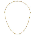 14k Complete 5/8 carat Bezel-set Diamond and Cable Chain 18-Station 18 inch Necklace