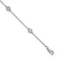 14k White Gold Complete 1/3 carat Bezel-set Diamond and Cable Chain 5-Station 7 inch Bracelet