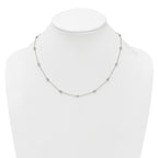 14k White Gold Complete 7/8 carat Bezel-set Diamond and Cable Chain 15-Station 18 inch Necklace