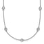 14k White Gold Complete 7/8 carat Bezel-set Diamond and Cable Chain 16-Station 20 inch Necklace