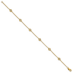 14k Complete 1/3 carat Bezel-set Diamond and Cable Chain 6-Station 7 inch Bracelet