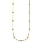 14k Complete 1.3 carat Bezel-set Diamond and Cable Chain 20-Station 20 inch Necklace