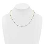 14k Complete 1 carat Bezel-set Diamond and Cable Chain 17-Station 18 inch Necklace