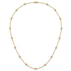 14k Complete 1 carat Bezel-set Diamond and Cable Chain 17-Station 18 inch Necklace