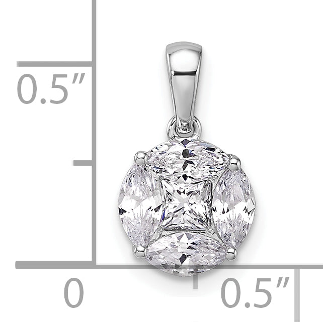 14k White Gold 1 carat Lab Grown Diamond VS/SI+ G+ Round and Marquise Pendant Secondary image