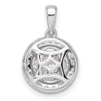14k White Gold 1 carat Lab Grown Diamond VS/SI+ G+ Round and Marquise Halo Pendant