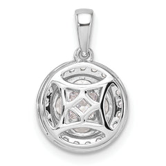 14k White Gold 1 carat Lab Grown Diamond VS/SI+ G+ Round and Marquise Halo Pendant