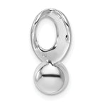 14K White Gold Polished 1/15 carat Diamond and White Freshwater Cultured Pearl Chain Slide