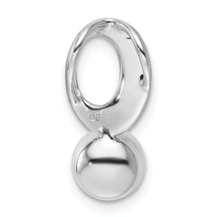 14K White Gold Polished 1/15 carat Diamond and White Freshwater Cultured Pearl Chain Slide