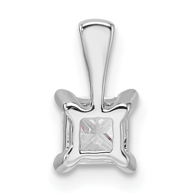 14k White Gold 1/2 carat Lab Grown Diamond VS/SI+ G+ 18 inch 4 Prong Pendant Necklace
