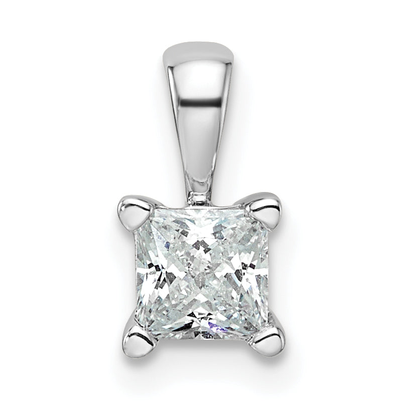14k White Gold 1/2 carat Lab Grown Diamond VS/SI+ G+ 18 inch 4 Prong Pendant Necklace Main image
