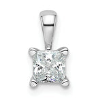 14k White Gold 1/2 carat Lab Grown Diamond VS/SI+ G+ 18 inch 4 Prong Pendant Necklace