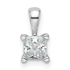 14k White Gold 1/2 carat Lab Grown Diamond VS/SI+ G+ 18 inch 4 Prong Pendant Necklace