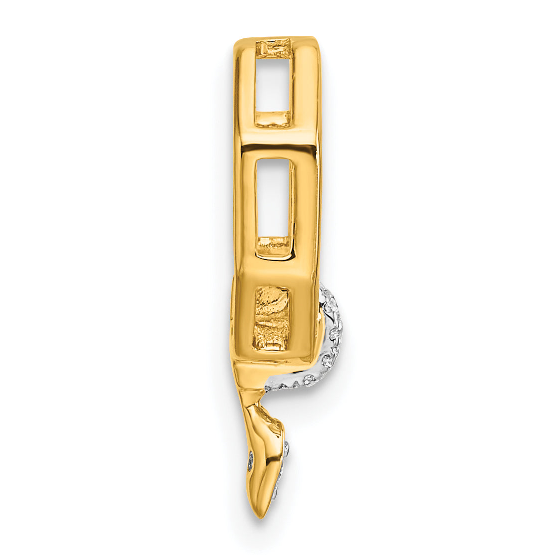 14K Polished 1/15 carat Diamond Octagon Chain Slide Secondary image