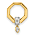 14K Polished 1/15 carat Diamond Octagon Chain Slide