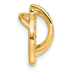 14K Polished 1/10 carat Diamond Open Circle Chain Slide