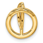 14K Polished 1/10 carat Diamond Open Circle Chain Slide