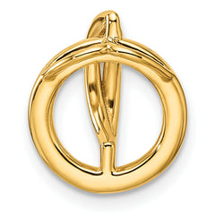 14K Polished 1/10 carat Diamond Open Circle Chain Slide