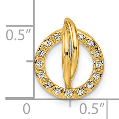 14K Polished 1/10 carat Diamond Open Circle Chain Slide