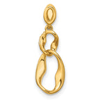 14K Polished 1/20 carat Diamond Wavy Oval Dangle Pendant