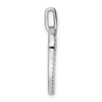 14K White Gold Polished Diamond Heart Dangle Cross Pendant