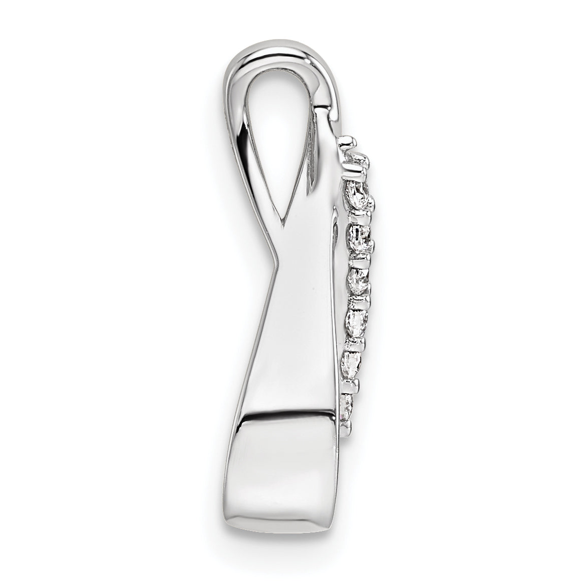 14K White Gold Complete 5/8 carat Diamond Teardrop Chain Slide Secondary image