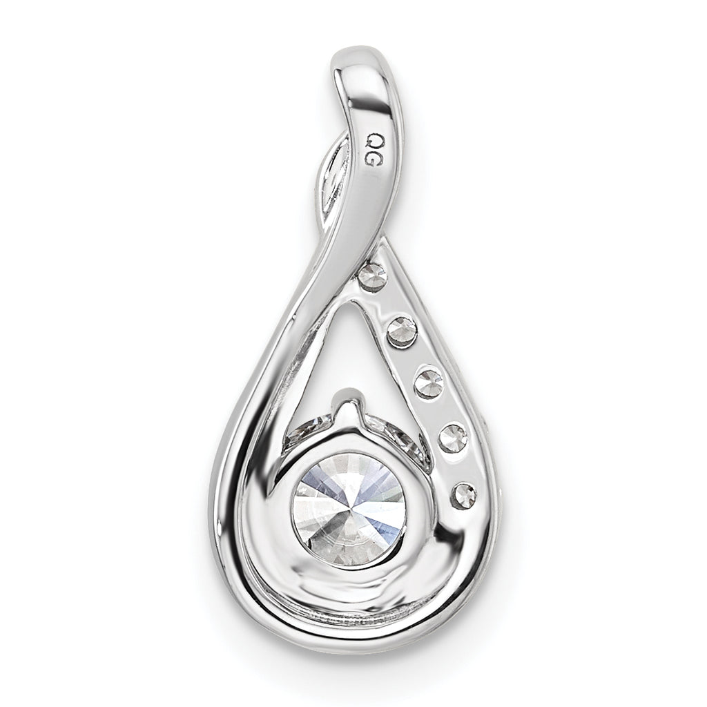 14K White Gold Complete 5/8 carat Diamond Teardrop Chain Slide