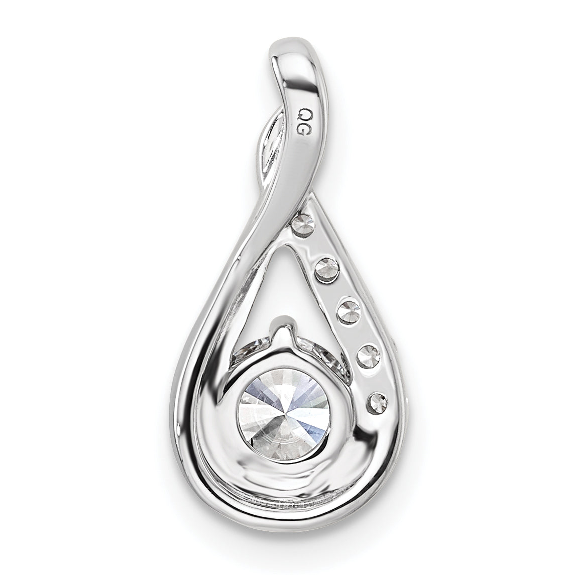 14K White Gold Complete 5/8 carat Diamond Teardrop Chain Slide
