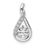 14K White Gold Complete 5/8 carat Diamond Teardrop Chain Slide
