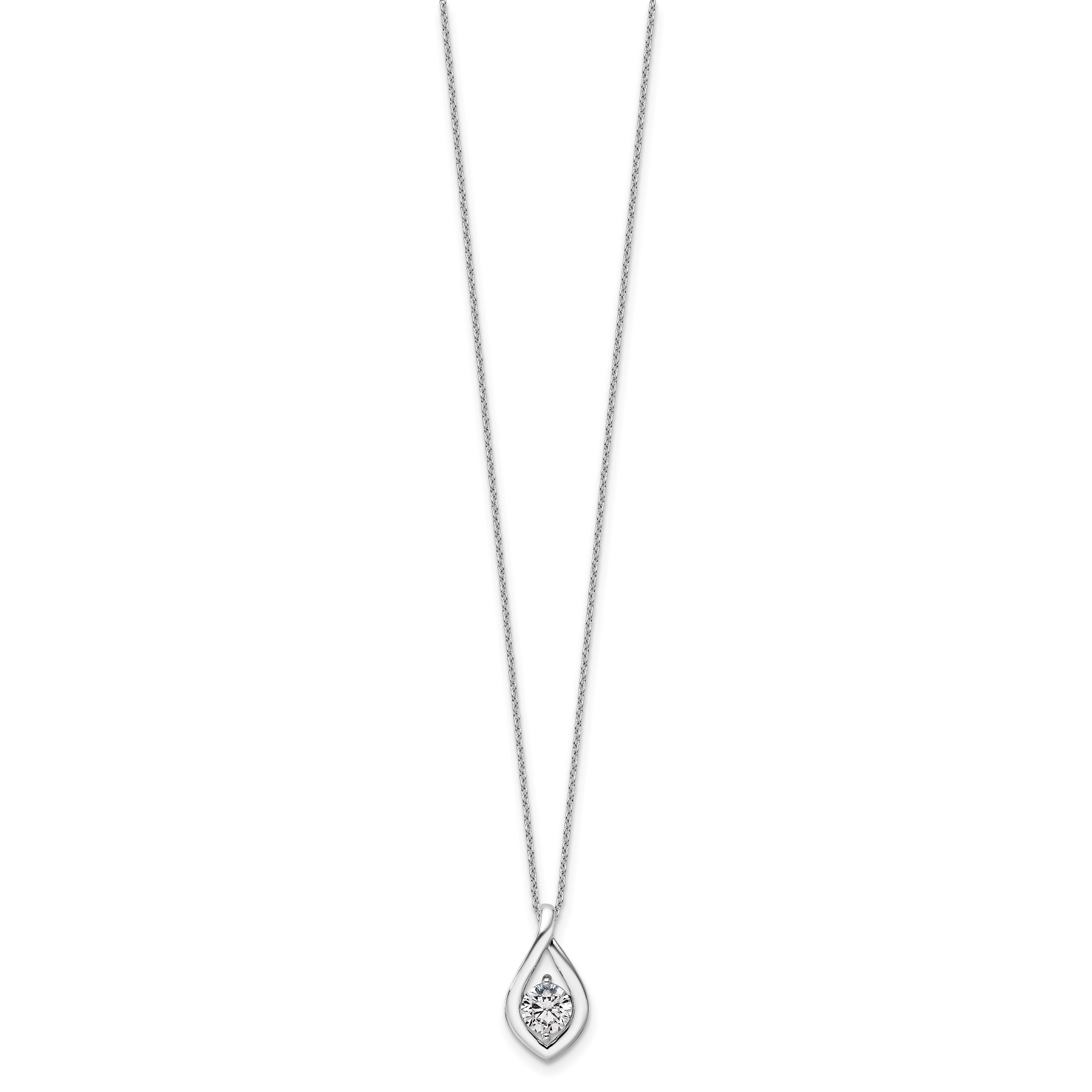 14k White Gold 3/4 carat Lab Grown Diamond VS/SI+ G+ Complete 18 inch Necklace