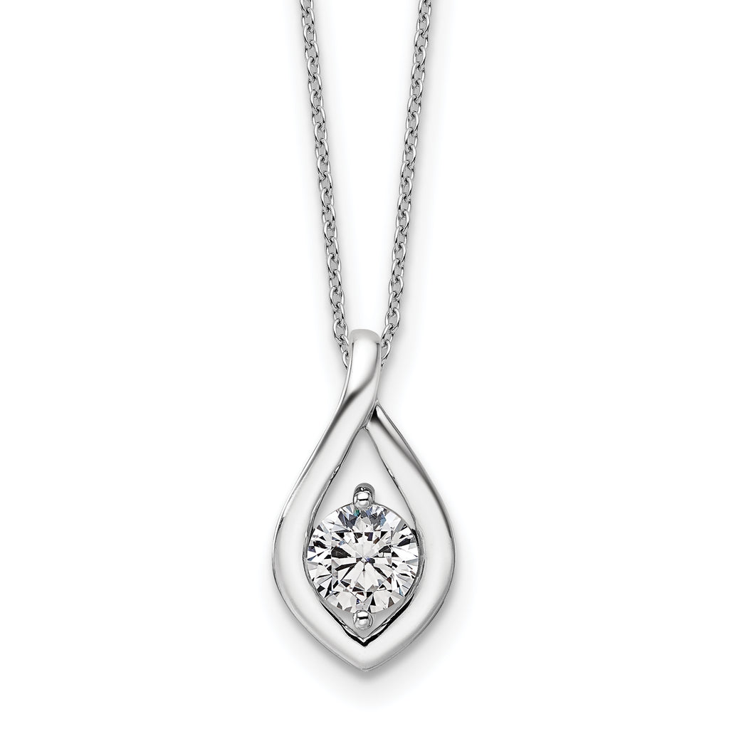 14k White Gold 3/4 carat Lab Grown Diamond VS/SI+ G+ Complete 18 inch Necklace