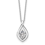 14k White Gold 3/4 carat Lab Grown Diamond VS/SI+ G+ Complete 18 inch Necklace