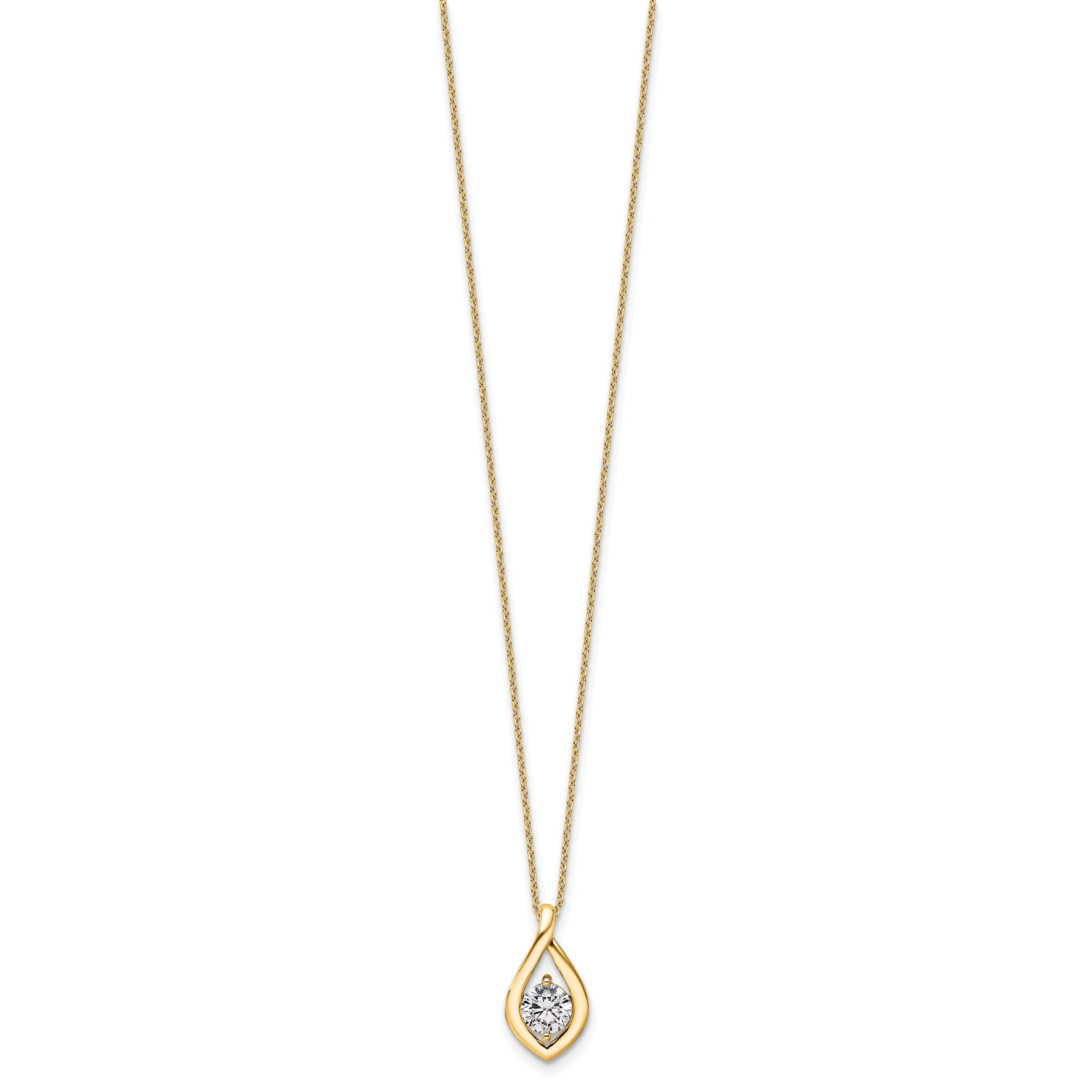 14k 3/4 carat Certified Lab Grown Diamond VS/SI+ G+ Complete 18 inch Necklace