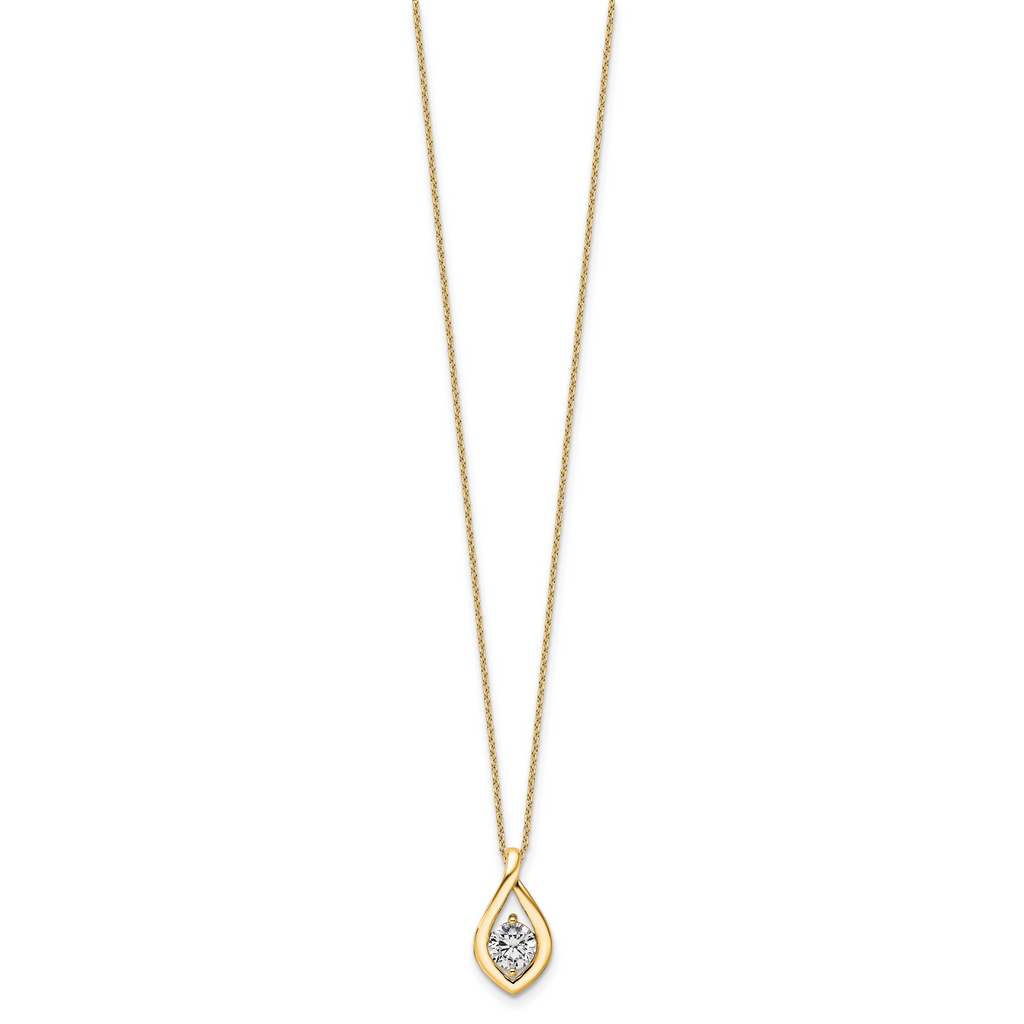 14k 3/4 carat Certified Lab Grown Diamond VS/SI+ G+ Complete 18 inch Necklace