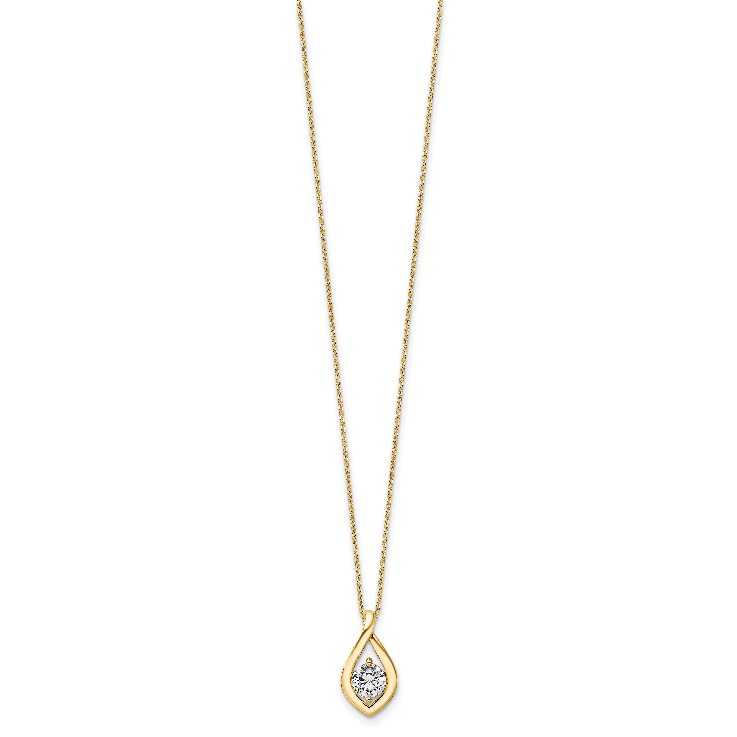 14k 3/4 carat Lab Grown Diamond VS/SI+ G+ Complete 18 inch Necklace Secondary image