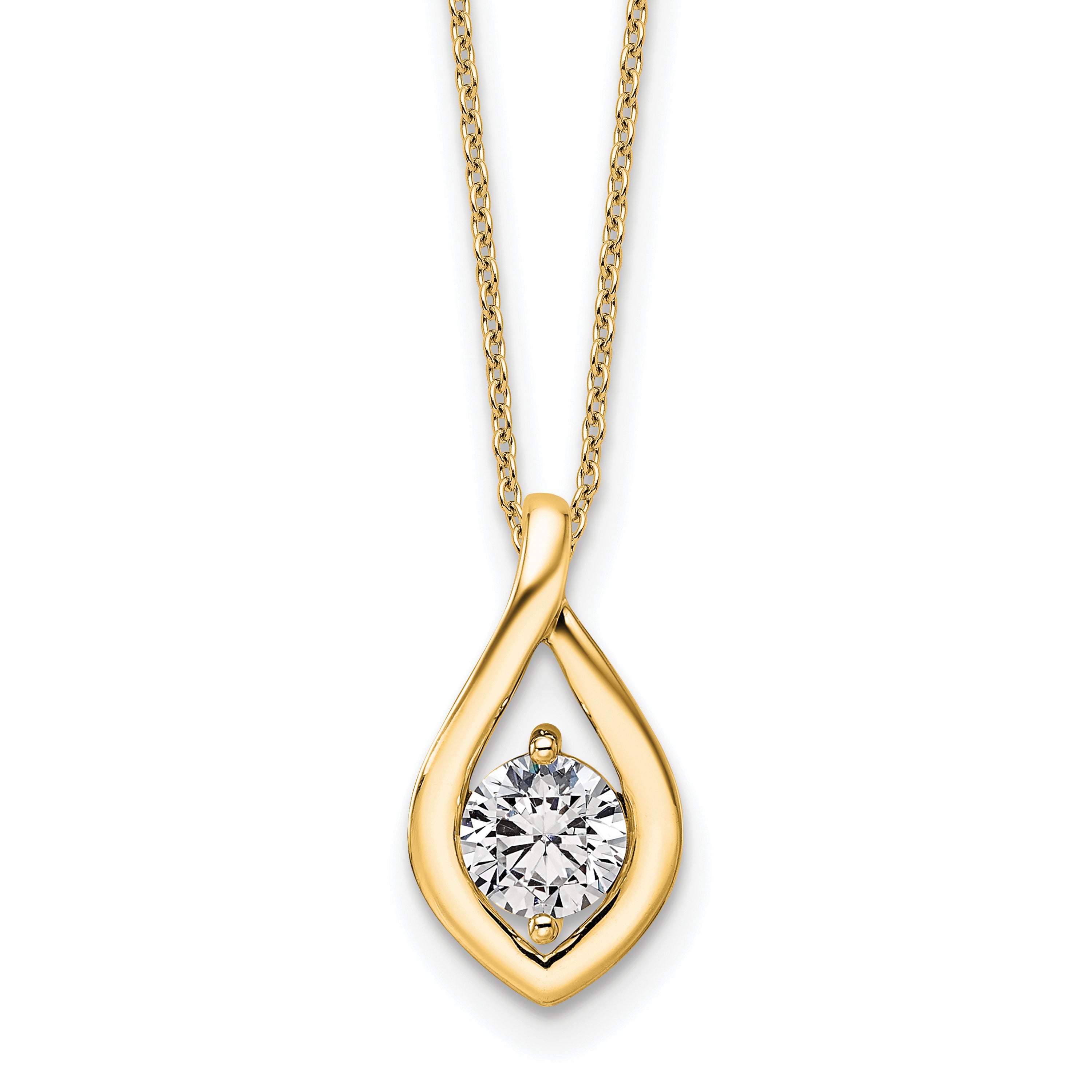 14k 3/4 carat Certified Lab Grown Diamond VS/SI+ G+ Complete 18 inch Necklace