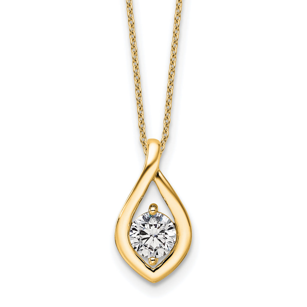 14k 3/4 carat Certified Lab Grown Diamond VS/SI+ G+ Complete 18 inch Necklace