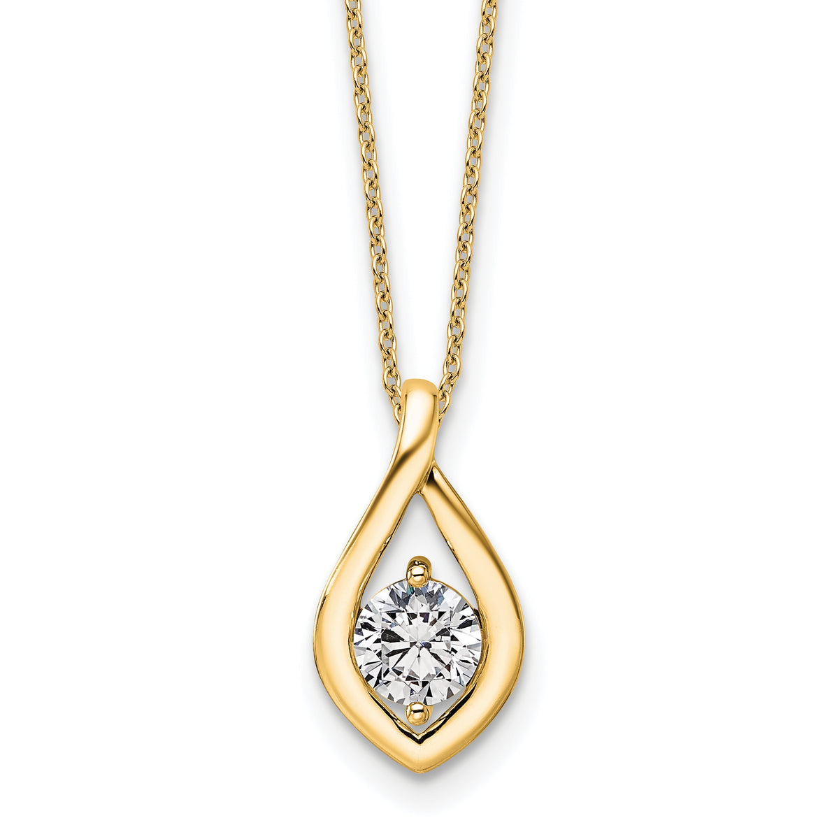 14k 3/4 carat Certified Lab Grown Diamond VS/SI+ G+ Complete 18 inch Necklace