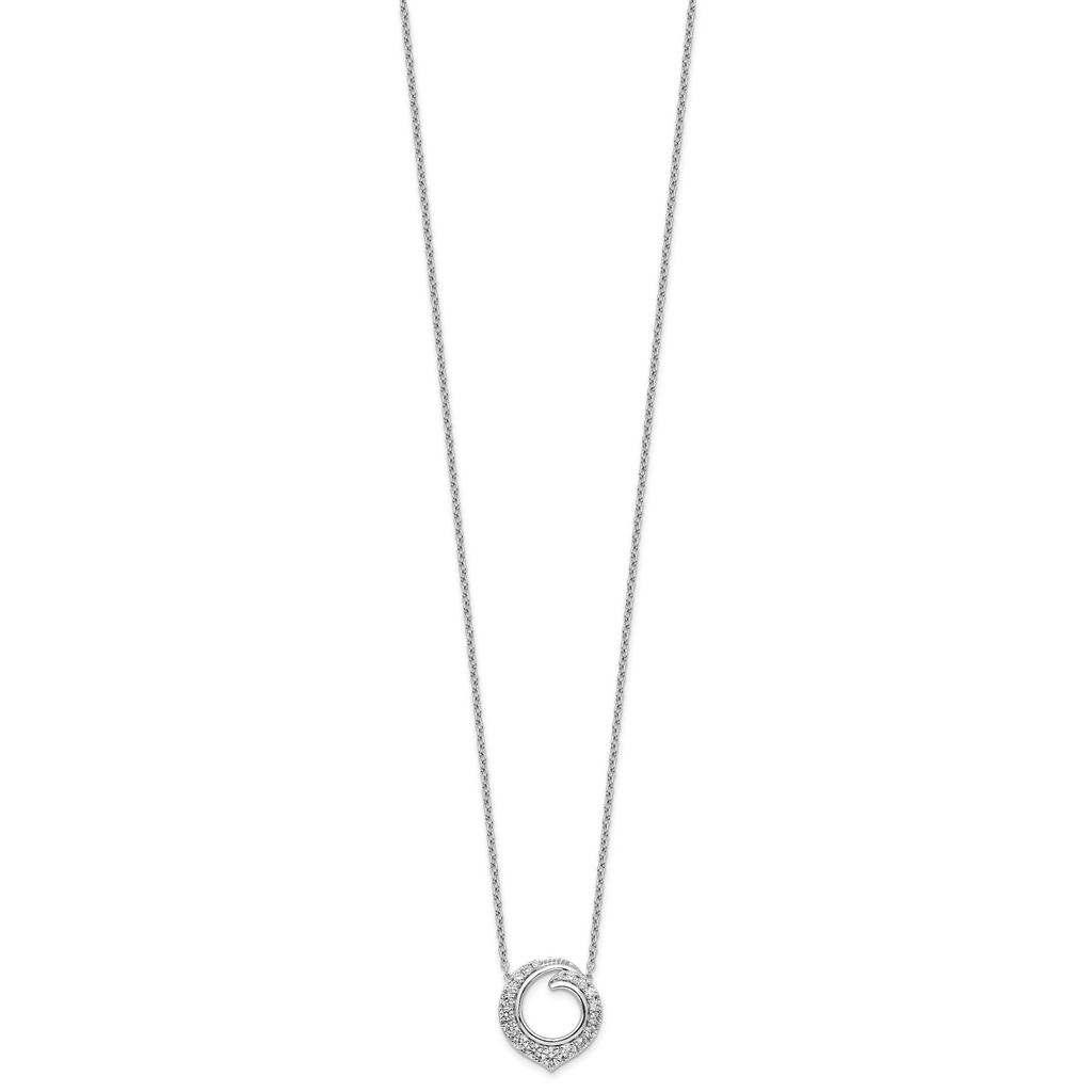 14k White Gold 1 carat Lab Grown Diamond VS/SI+ G+ Round 18 inch Necklace