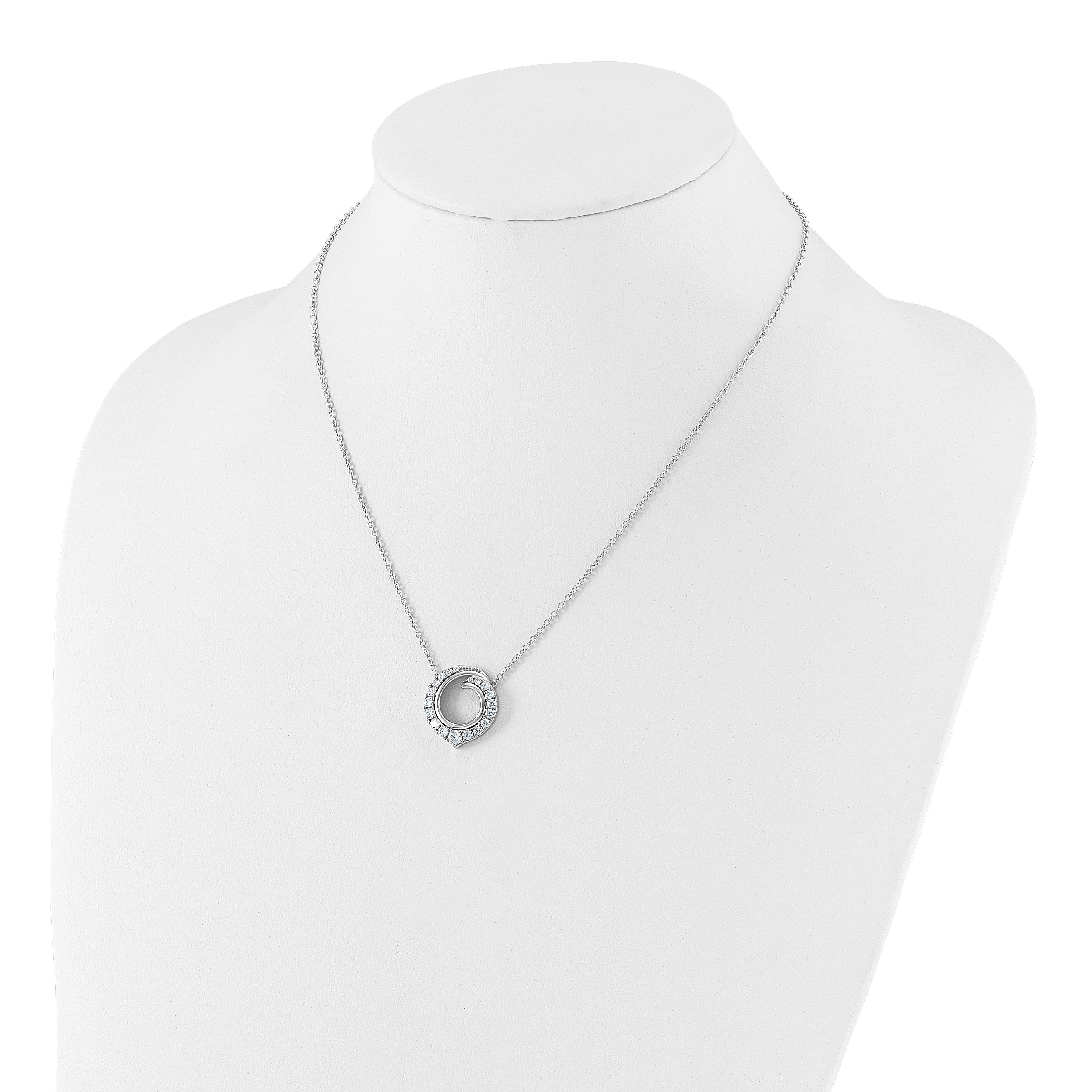 14k White Gold 1 carat Lab Grown Diamond VS/SI+ G+ Round 18 inch Necklace