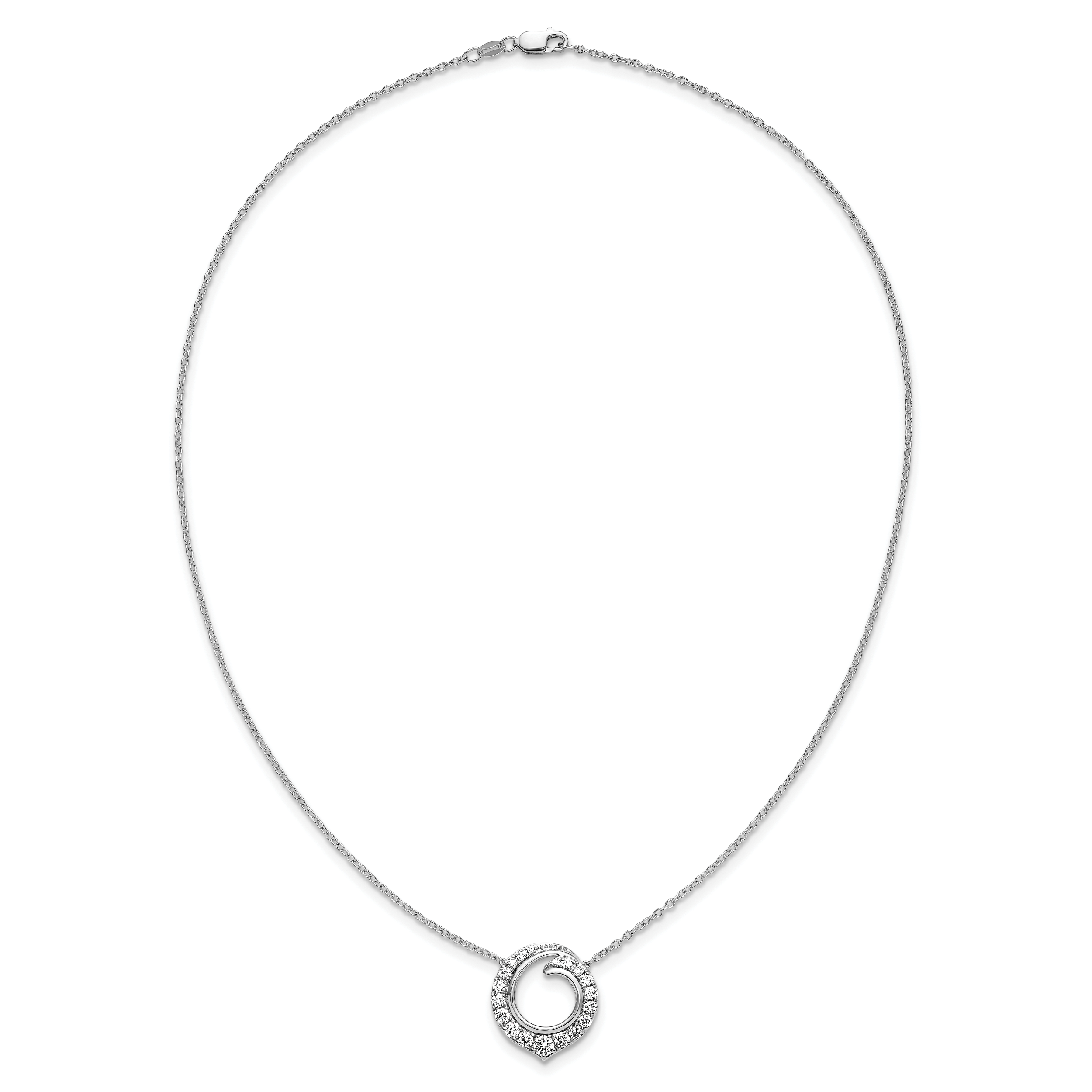 14k White Gold 1 carat Lab Grown Diamond VS/SI+ G+ Round 18 inch Necklace