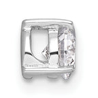 14k White Gold 3/8 carat Lab Grown Diamond VS/SI+ G+ Round Complete Three Prong Chain Slide Pendant