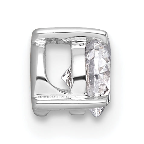 14k White Gold Three Prong Chain Slide Mounting (No Stone Included)