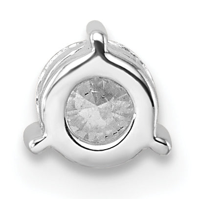 14k White Gold 3/8 carat Lab Grown Diamond VS/SI+ G+ Round Complete Three Prong Chain Slide Pendant