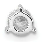 14k White Gold 3/8 carat Lab Grown Diamond VS/SI+ G+ Round Complete Three Prong Chain Slide Pendant