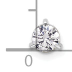 14k White Gold 3/8 carat Lab Grown Diamond VS/SI+ G+ Round Complete Three Prong Chain Slide Pendant
