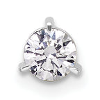 14k White Gold 3/8 carat Lab Grown Diamond VS/SI+ G+ Round Complete Three Prong Chain Slide Pendant